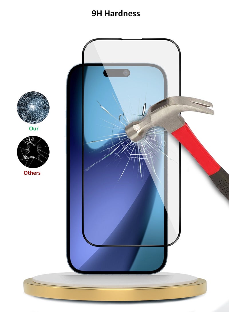 Wtech Apple iPhone 17 Pro Max 5G 2025 Premium E2E Series Full Glue Full Edge Rubber Protection Tempered Glass Screen Protector (MSGECN) - Clear/Black - Image 3