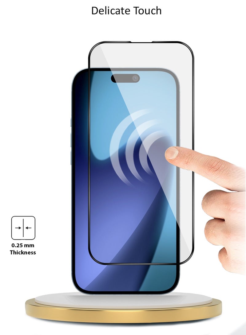 Wtech Apple iPhone 17 Pro Max 5G 2025 Premium E2E Series Full Glue Full Edge Rubber Protection Tempered Glass Screen Protector (MSGECN) - Clear/Black - Image 4