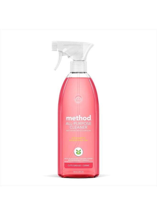 Method - All-Purpose Cleaner, Pink Grapefruit, Plant-Based and Biodegradable Formula Perfect for Most Counters, Tiles, Stone, and More, 28 oz spray bottle - Image 1