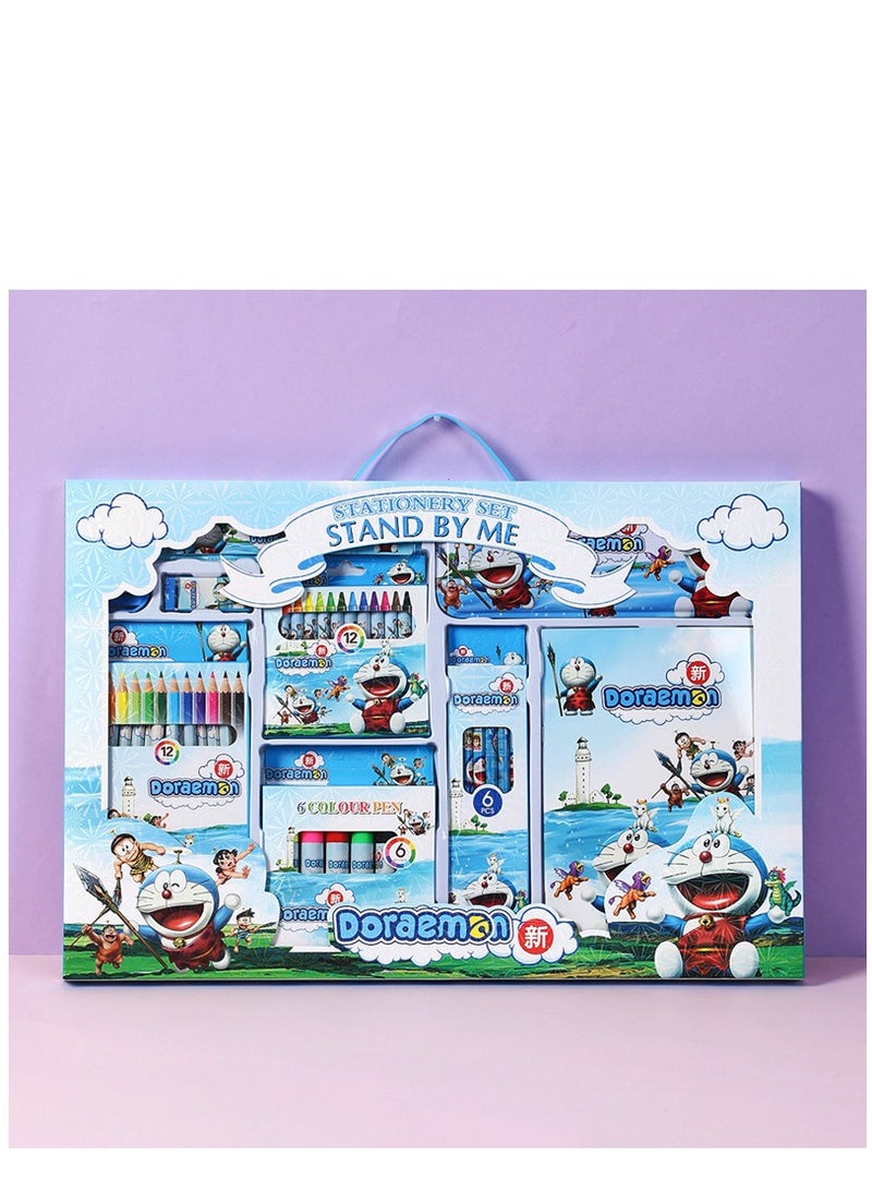 Doraemon  Stationary Kit For kids - 41Pcs Items Pencil Box Colours Eraser and Sharpener -Return Gift kids/Sea Animals School kids Set Return Gifts