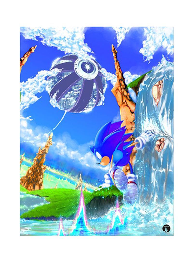 RKN Video Game Sonic Metal Plate Poster Multicolour 15x20centimeter