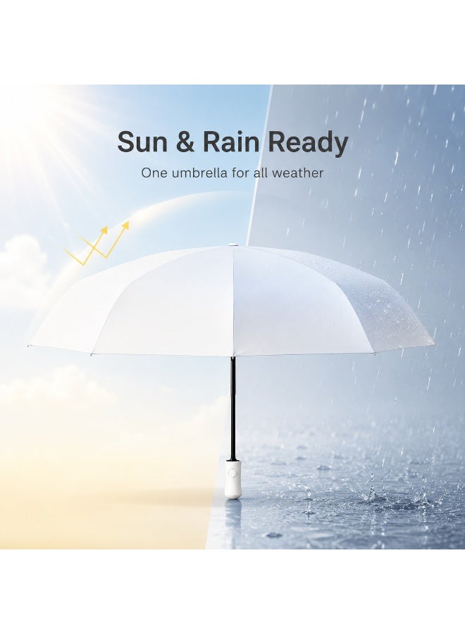 Tanyaz Reverse Automatic Folding Umbrella, One Touch Open And Close, Reinforced Double Rib Travel Umbrella, Ocean Blue Gradient, Wind Resistant Sun And Rain Umbrella - Image 2