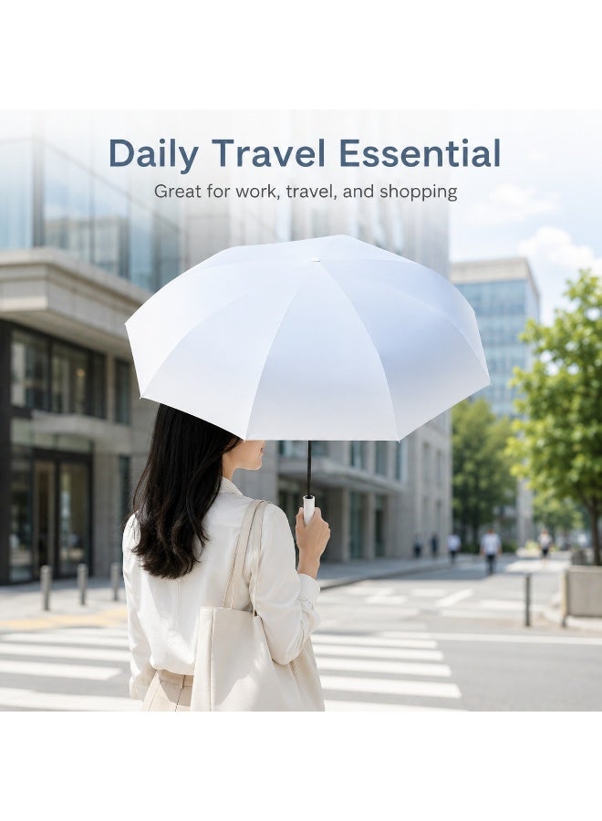 Tanyaz Reverse Automatic Folding Umbrella, One Touch Open And Close, Reinforced Double Rib Travel Umbrella, Ocean Blue Gradient, Wind Resistant Sun And Rain Umbrella - Image 5