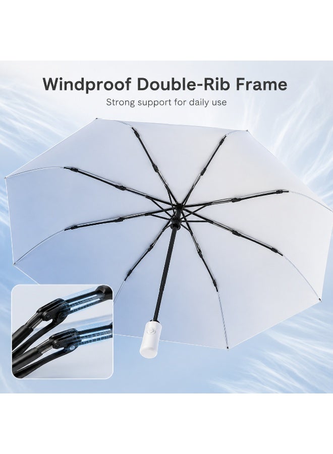Tanyaz Reverse Automatic Folding Umbrella, One Touch Open And Close, Reinforced Double Rib Travel Umbrella, Ocean Blue Gradient, Wind Resistant Sun And Rain Umbrella - Image 4