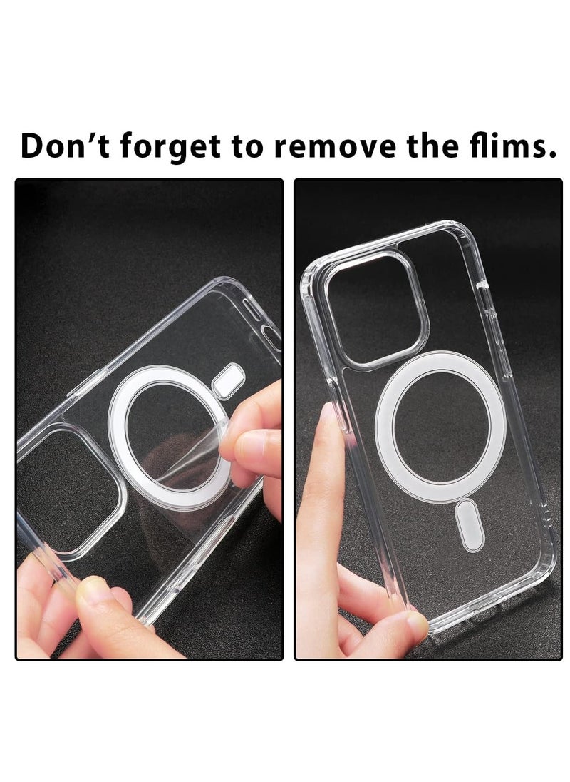 Case - Clear Magnetic Case for iPhone 15 6.1 Inch, Compatible with MagSafe, Super Premium Silicone PU Mobile Cover Shockproof Scratch Resistant Anti-Slip - Image 1
