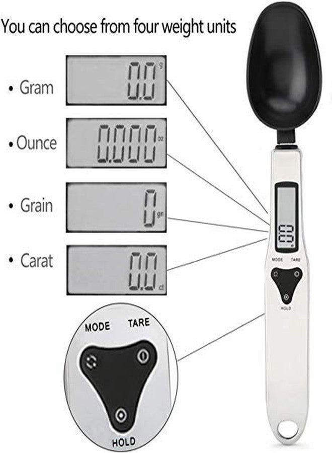 OBEST Kitchen Digital Measuring Spoon Food Scale, Digital Multi-Function Small Digital Spoon Scale, Weight from 0.1 Grams to 500 Grams Support Unit g/oz/gn/ct (Include 2 AAA Batteries)-LCD Display - Image 4
