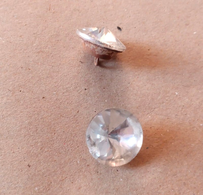Rhinestone Crystal Upholstery Buttons with Round Buttons for Sewing Sofa 10 Pcs  - Image 1