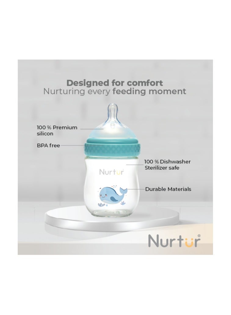 Nurtur-160Ml Pp Bottle With Wide Teat - Blue / Whale - Image 5