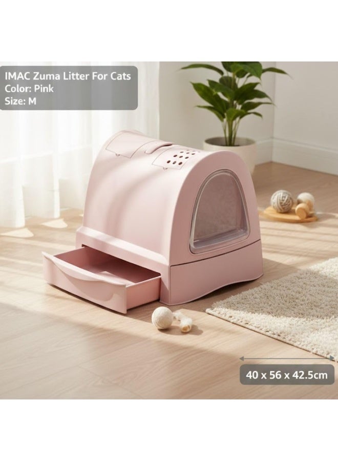 IMAC Zuma Cat Litter Box Pink Size M 40x56x42.5cm - Image 3
