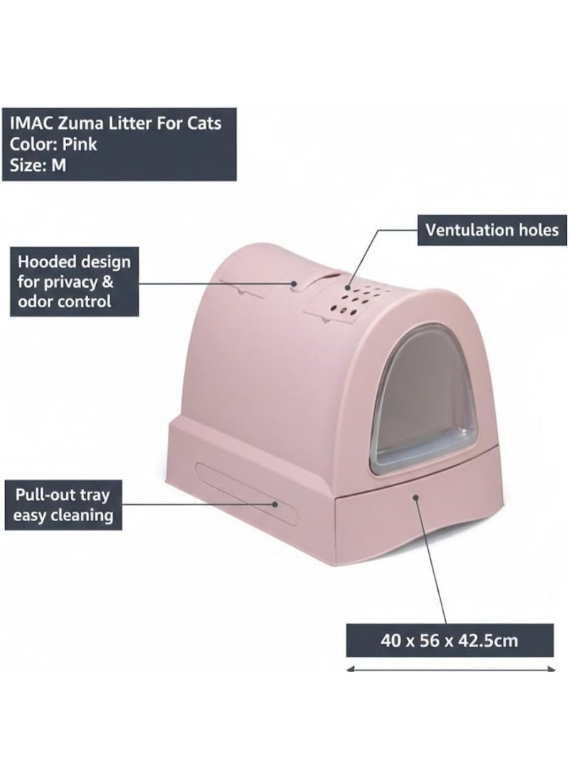 IMAC Zuma Cat Litter Box Pink Size M 40x56x42.5cm - Image 5