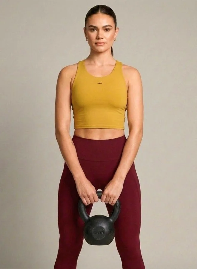 Zaecy  High Support Racerback Sports Bra – Deep Gold Yellow for Women | Best Price UAE
