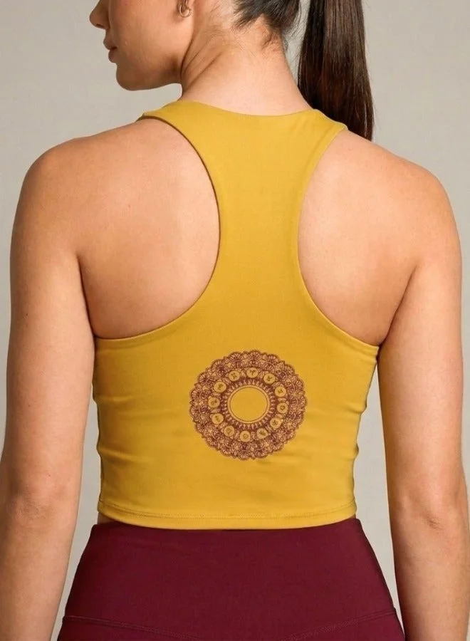 Zaecy  High Support Racerback Sports Bra – Deep Gold Yellow for Women | Best Price UAE