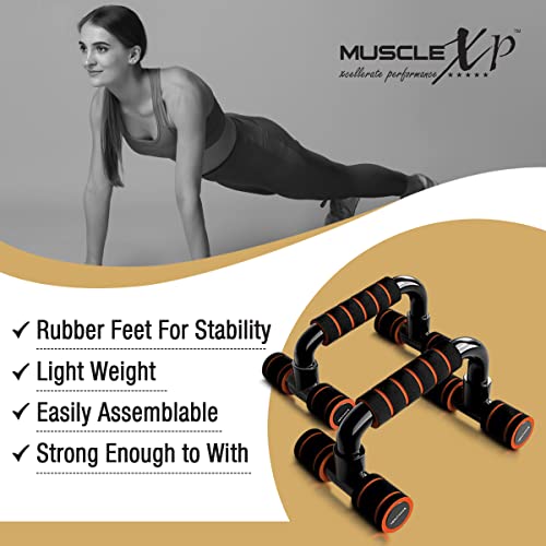 MuscleXP DrFitness+ Push Up Bars Stand with Foam Grip Handle for Chest Press, Arm & Core Strength, Home Gym Fitness Exercise for Men and Women - Image 5