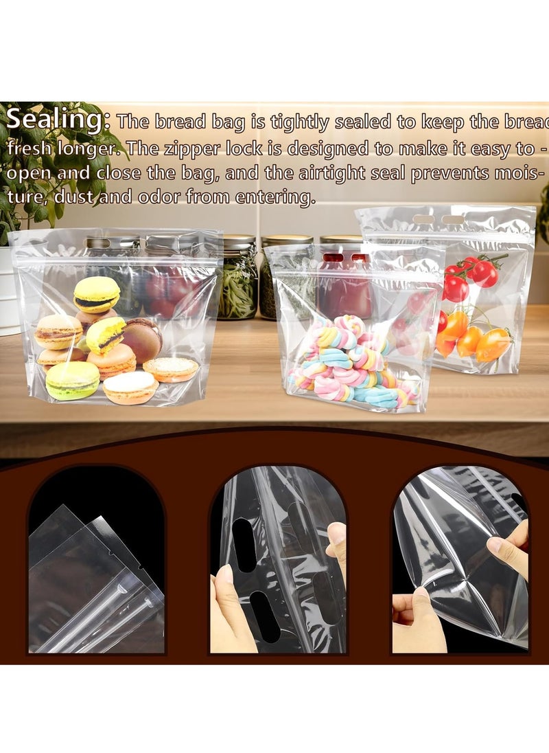 SYOSI Bread Bags for Homemade Bread | Ziplock Food Bag to Keep Bread Fresh, Reusable Bread Bags,  for Homemade Bread Gift Giving, Clear Bread Loaf Storage Bags 60 pcs 12.5*10.4 Inch  - Image 3