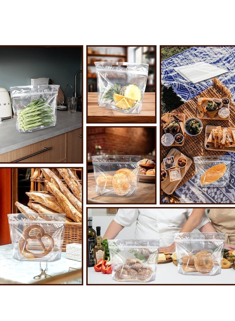 SYOSI Bread Bags for Homemade Bread | Ziplock Food Bag to Keep Bread Fresh, Reusable Bread Bags,  for Homemade Bread Gift Giving, Clear Bread Loaf Storage Bags 60 pcs 12.5*10.4 Inch  - Image 5