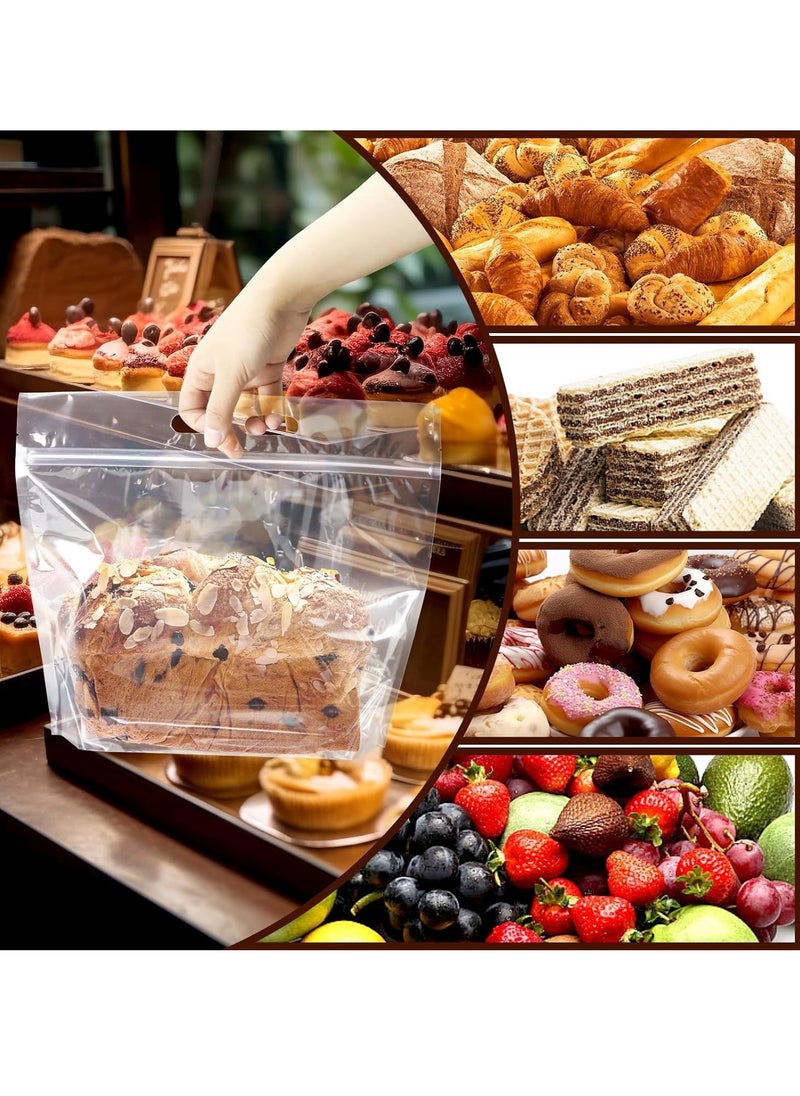 SYOSI Bread Bags for Homemade Bread | Ziplock Food Bag to Keep Bread Fresh, Reusable Bread Bags,  for Homemade Bread Gift Giving, Clear Bread Loaf Storage Bags 60 pcs 12.5*10.4 Inch  - Image 2