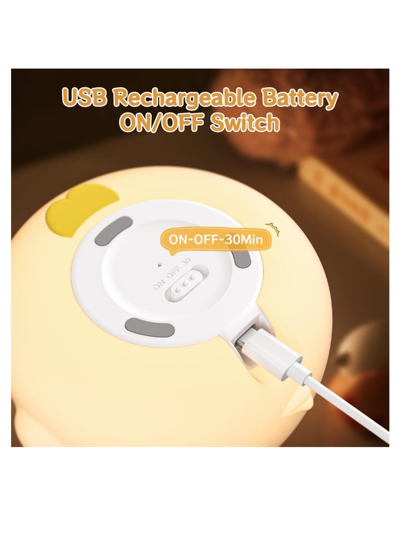 Excefore Night light for Kids, Chicken Cute Night Light for Toddler 1-3, Kids Night Light for Room, Bedroom, Bedside, Silicone Soft Lamp with 30 Min Timer and Auto Off, Ideal Gift - Image 5