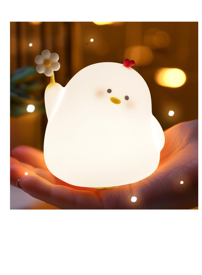 Excefore Night light for Kids, Chicken Cute Night Light for Toddler 1-3, Kids Night Light for Room, Bedroom, Bedside, Silicone Soft Lamp with 30 Min Timer and Auto Off, Ideal Gift - Image 1
