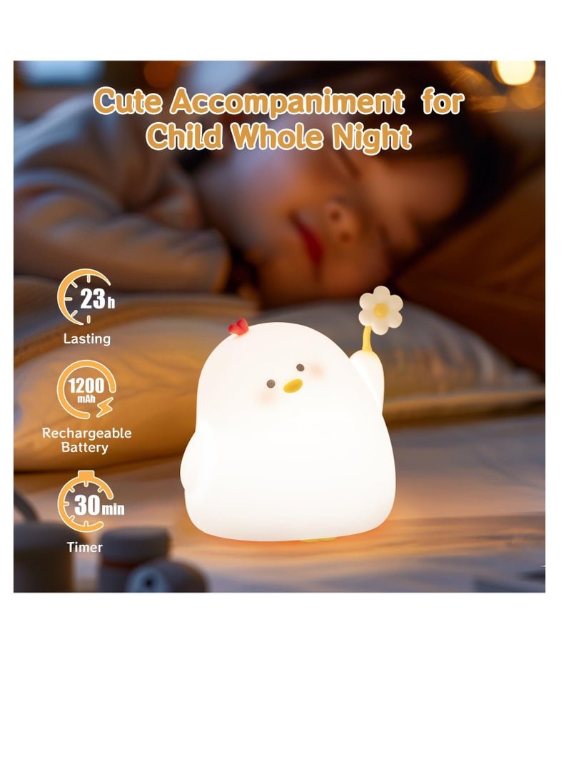 Excefore Night light for Kids, Chicken Cute Night Light for Toddler 1-3, Kids Night Light for Room, Bedroom, Bedside, Silicone Soft Lamp with 30 Min Timer and Auto Off, Ideal Gift - Image 2