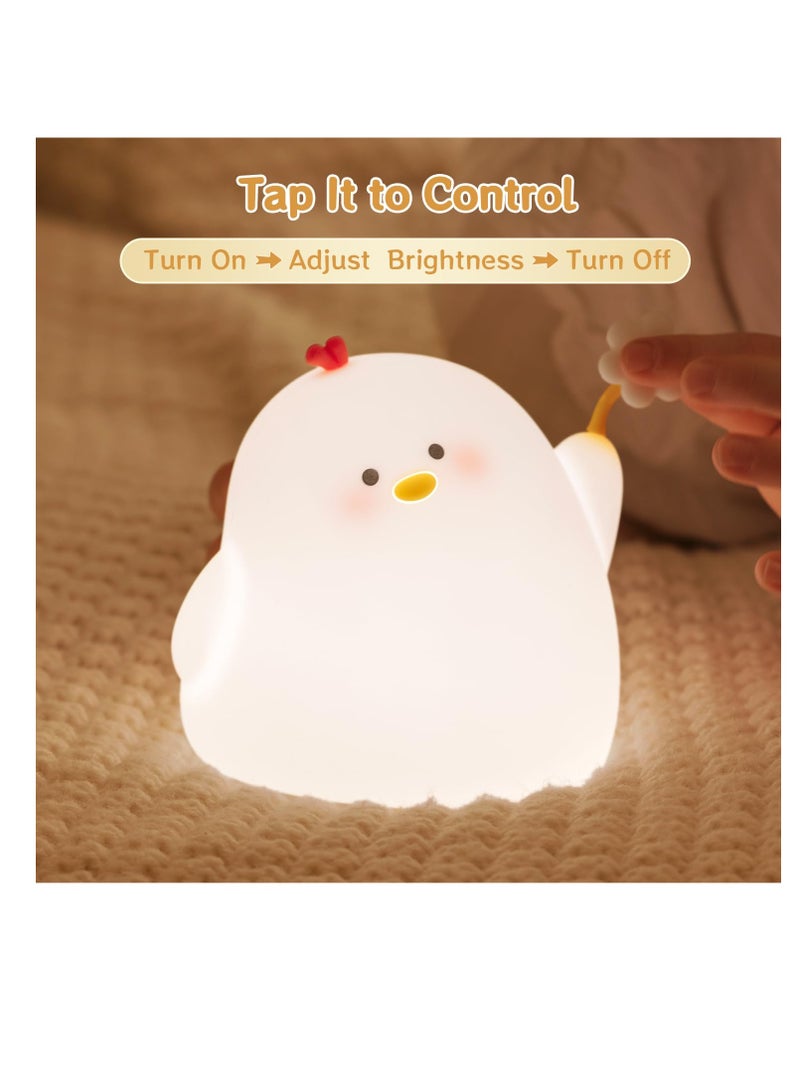 Excefore Night light for Kids, Chicken Cute Night Light for Toddler 1-3, Kids Night Light for Room, Bedroom, Bedside, Silicone Soft Lamp with 30 Min Timer and Auto Off, Ideal Gift - Image 3