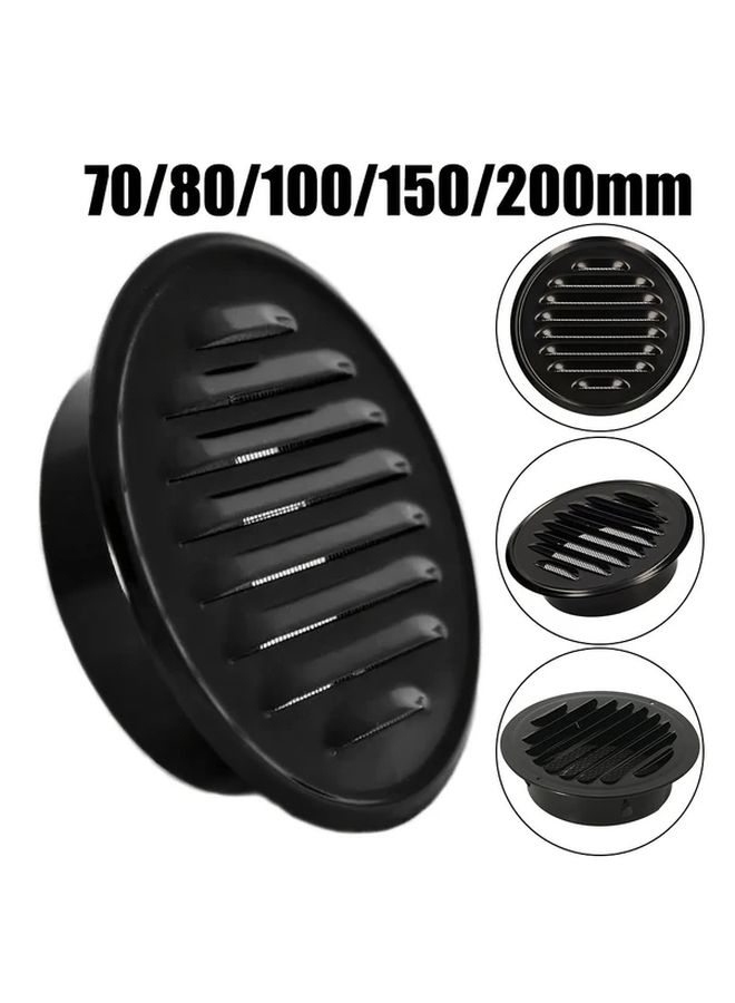 1pc Black Stainless Steel Wall Mounted Ventilation Grille Round Airflow Drainage Cover 5.91inch Slatted Design Corrosion Resistant Metal Grate For Kitchen Bathroom Outdoor Commercial Use Minimalist Style Sturdy Construction Home Improvement - Image 1