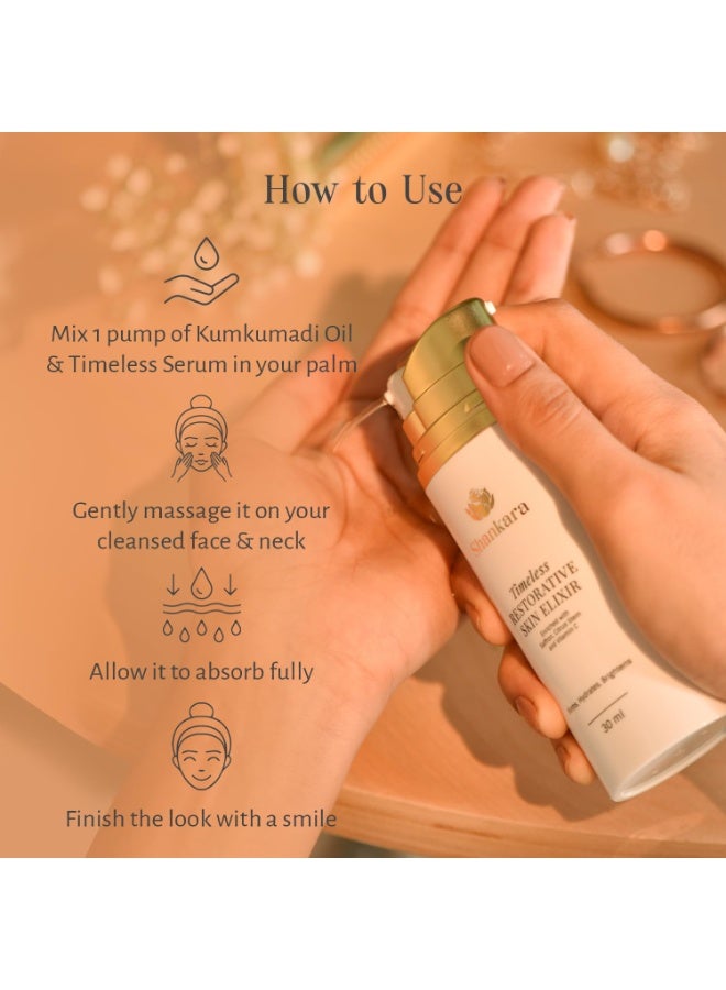 Shankara Timeless Restorative Skin Elixir 30ml | Vitamin C, Red Gold Saffron & Active Citrus Stem Cells - Image 2