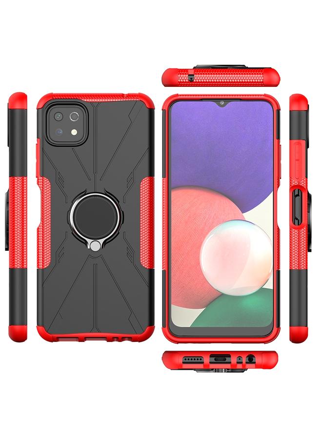 اس-توب جراب لهاتف Samsung Galaxy A22 5G Armor Bear مقاوم للصدمات من البولي كربونات + جراب واقٍ من مادة TPU مع حامل حلقي - Image 2