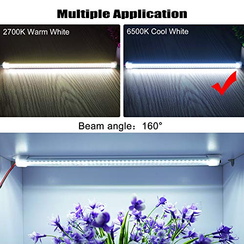 Rifachua Car 12V Interior LED Light Bar 48 LEDs Strip Lights with Switch and Magnets 6500K White Light for Car Van RV Cabinet Showcase Indoor Room Home 4 PCS Extendable - Image 4
