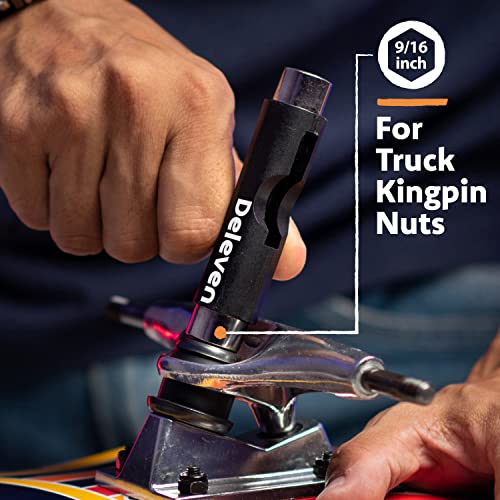 D Deleven Deleven Skate Tool All-in-One Lightweight Portable Skateboard Tool - T Tool with Allen Wrench, Phillips Head Screwdriver - Adjust Roller Skates, Longboards, Skateboards, Quads, Wheels, Trucks, Kingpin - Image 5