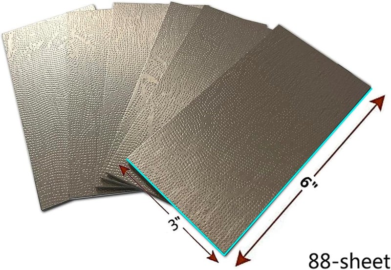 weimeisc 88-Piece Peel and Stick Backsplash Tile, PVC Aluminum Brushed Metal Silver Self Adhesive Tile for Kitchen, Bathroom,Laundry Room, Stair Riser Decal (Light Stainless Steel) - Image 2
