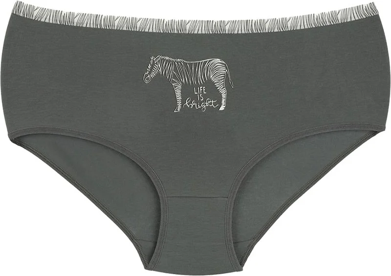 دونيلا 10 Pcs Zebra Printed Women's Plus Size Panties - 2571ZO