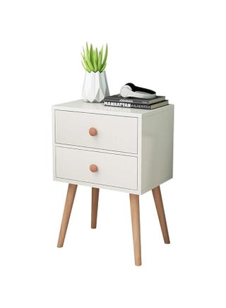 TRASSLE 2-Tier Nightstand, Bedside Table, End Table with Storage Drawer and Open Shelf,modern Style Desk with Solid Wood Legs, Perfect for Bedroom Living Room (2 Drawer) - pzsku/ZF7A3A61F1E23A5D740A1Z/45/_/1732662736/286647f9-99cc-436a-bd52-2bc38049c3fb