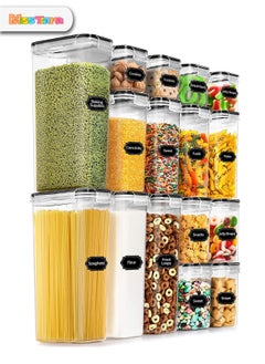MissTiara Airtight Food Storage Containers with Lids 16 Pack for Kitchen Organization - BPA Free Kitchen Canisters for Cereal, Rice, Flour & Oats - Free Measuring Spoon , Marker and 16 Labels 16 pcs Pack  - Image 1