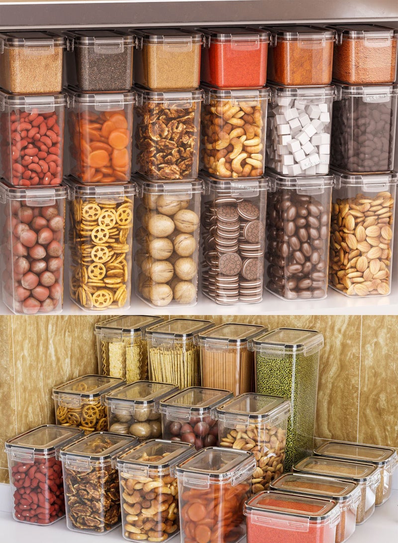 MissTiara Airtight Food Storage Containers with Lids 16 Pack for Kitchen Organization - BPA Free Kitchen Canisters for Cereal, Rice, Flour & Oats - Free Measuring Spoon , Marker and 16 Labels 16 pcs Pack  - Image 5