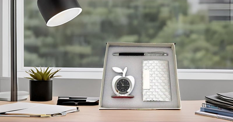 Lavanaya Silver - 3-in-1 Gift Set with Apple Clock, Card Holder & Pen – Perfect Corporate Combo for Men, Women | Office, Desk & Personal Use - Image 3
