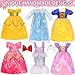 Lavwix 8 pcs American Doll Clothes Set for 18 inch Dolls Doll Clothing Outfits Include 6 Different Princess Dresses Crown Hair Bow Christmas Birthday Gift for Girls - Image 4