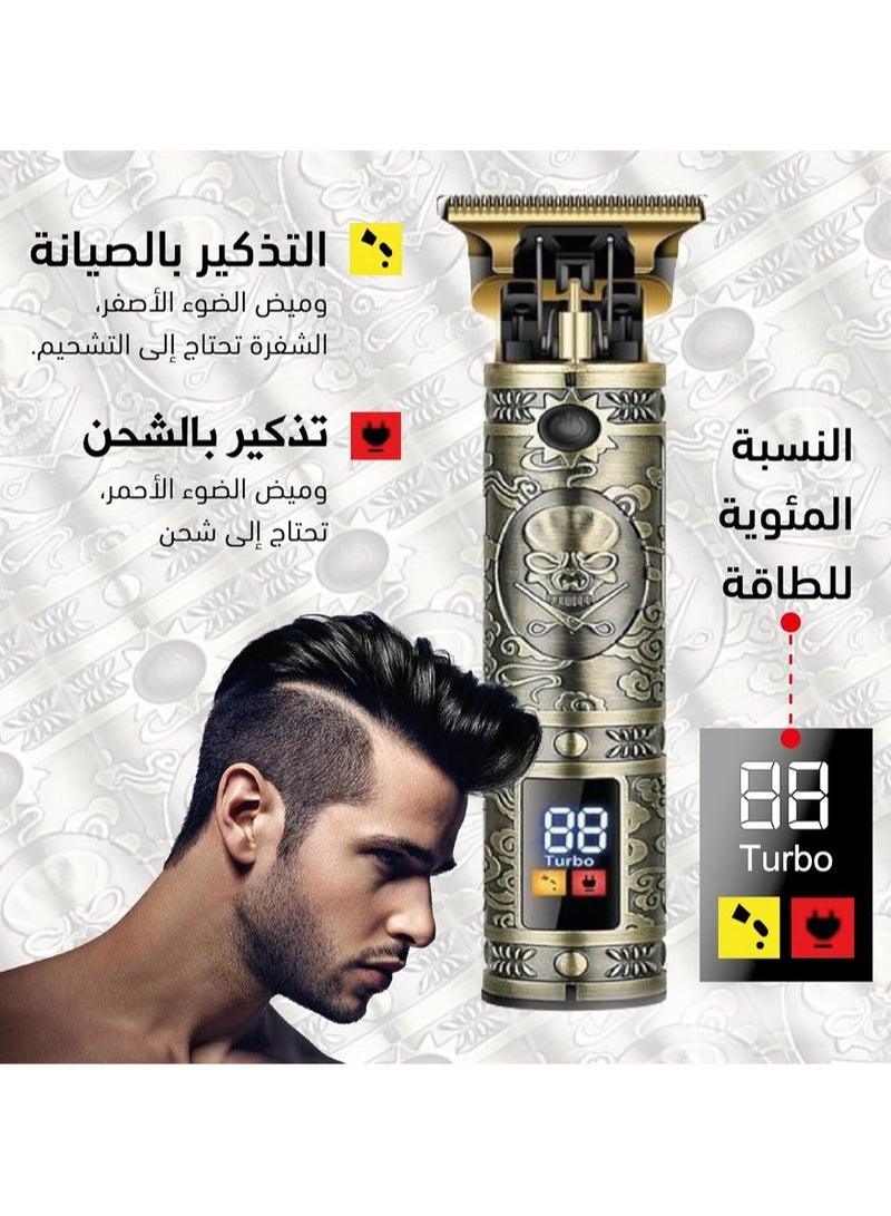 ماكينة حلاقه فرعونيه معدن بالكامل Sokany SK-228 الإحترافيه بشاشة ليد ملونه و سرعتين تيربو - Image 4