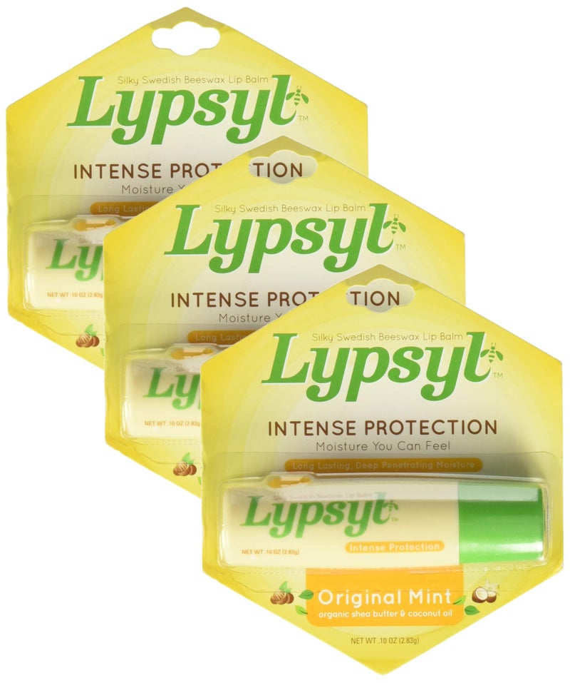 Lypsyl Intense Protection Original Mint, Lip Balm 0.10 oz (Pack of 3) - Image 1