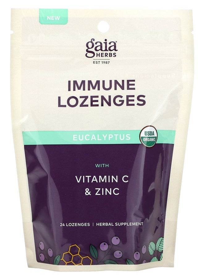 Gaia Herbs Immune Lozenges Eucalyptus 24 Lozenges 