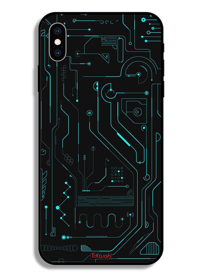 Tolwak - Apple iPhone XS Protective Case Digital Art Circuits Minimalism Multiple Display - Image 1