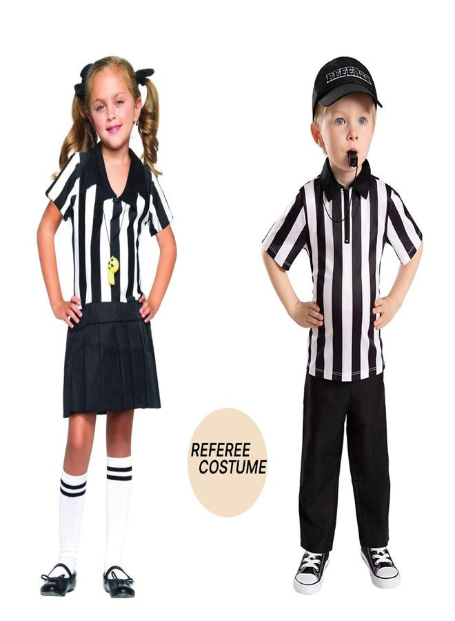 Thapower Children’s Referee Shirt Costume Kids Youth Black and White Stripe Ref Jersey Uniform for Basketball Football Hockey - Image 2