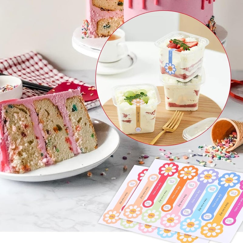 SWIUKPHE 300pcs Handmade Lollipop Baking Stickers, Long Label Sealing Stickers for Cake Box/Tins/Jars/Coffee Cups/Bottles, Self-Adhesive Bakery Stickers, Evident Seal Labels - Image 2