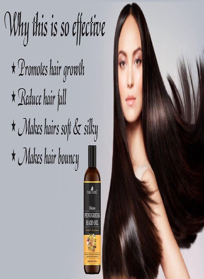 Park Daniel Premium Onion Fenugreek Hair Oil Enriched With Vitamin E - For Hair Growth & Shine (100 ml) - Image 3