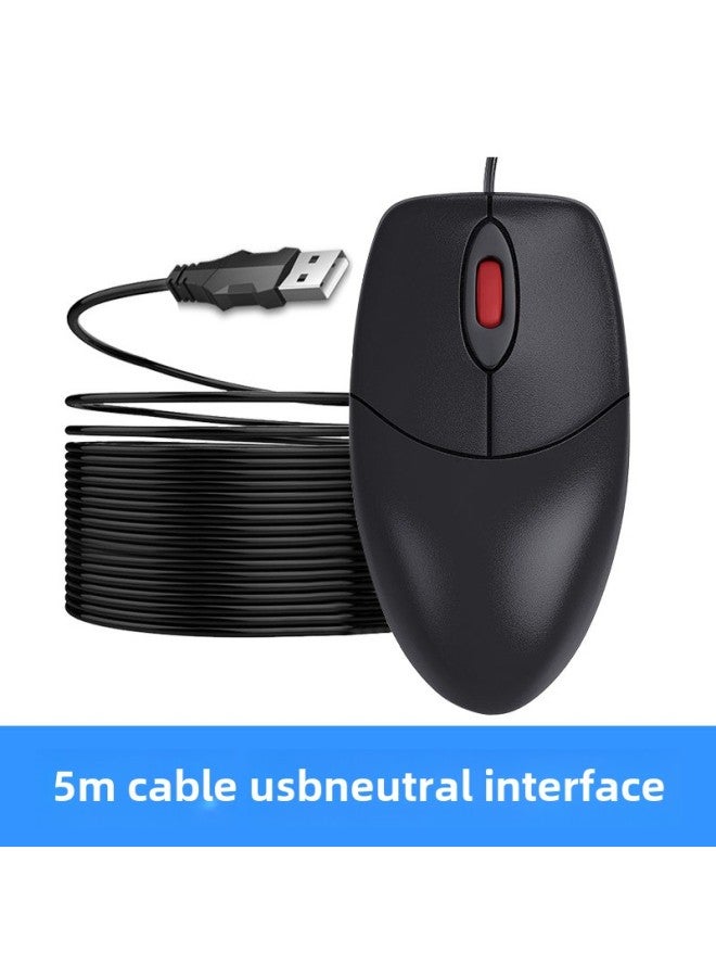 Computer Desktop Wired USB Cable Extension Mouse 2/3/5 Meter Line 2-3 Meter Extension Line Ultra-long Home Mouse-Color:Zero Usb Universal Interface— 5m Cable Mouse Black-Interface:Official Standard - Image 1
