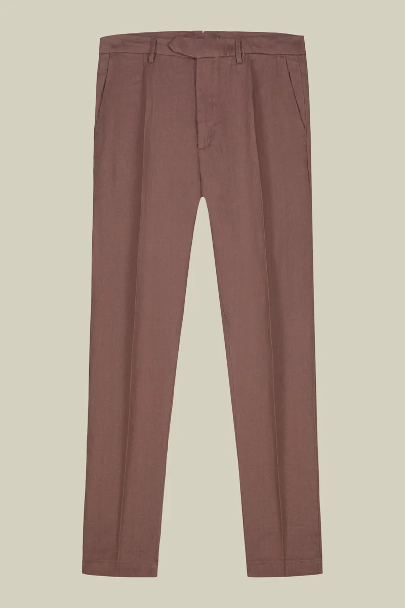 Doppelganger Pink Men's trousers with two small pleats and concealed button - Antique Rose for Men | Best Price UAE