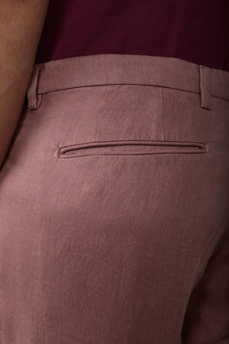Doppelganger Pink Men's trousers with two small pleats and concealed button - Antique Rose for Men | Best Price UAE