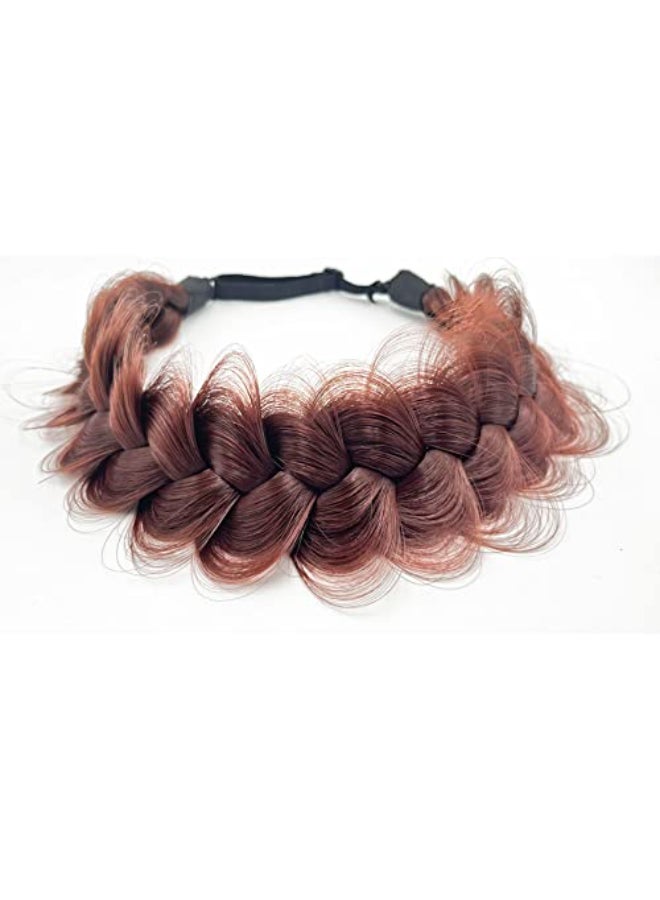 TOECWEGR Synthetic Hair Braided Headband Classic Wide Strands Wedding Disorderly Fluffy Braids Wig Band Women Beauty Accessory - Image 1