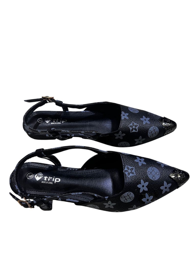 Trip Low-Heeled Shoes With A Closed Toe And A Lace Around The Ankle - Image 2