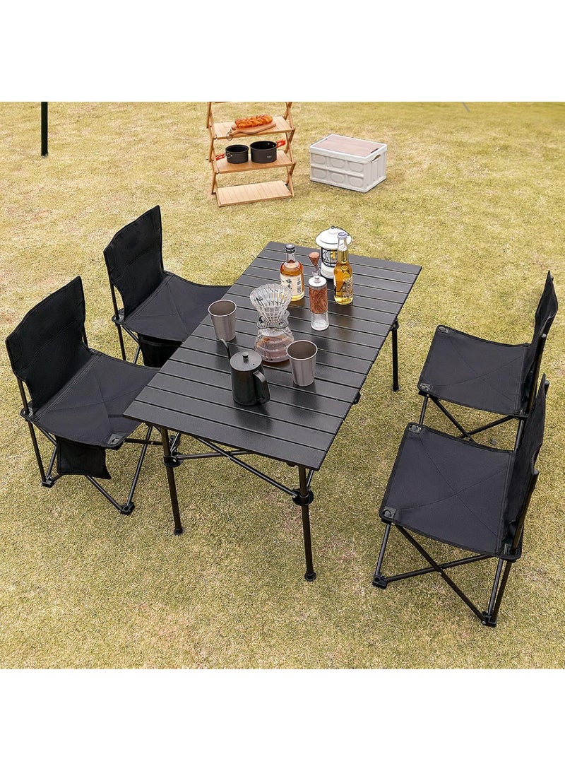 روك بو طاولة تخييم، طاولة شاطئ قابلة للطي من الألومنيوم خفيفة الوزن للغاية مع حقيبة حمل، طاولة تخييم خارجية قابلة للطي محمولة للشاطئ والنزهات والطهي، 37.4 بوصة × 21.7 بوصة × 19.7 بوصة - Image 2