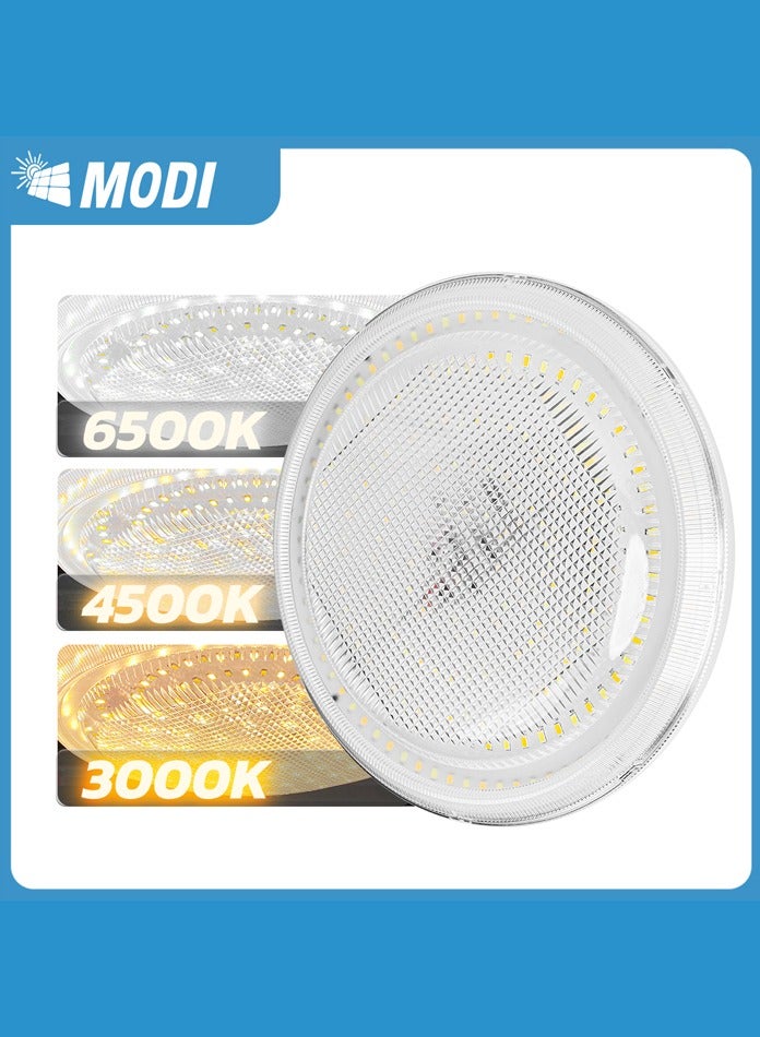 MODI Solar Ceiling/Pendant Light Indoor/Outdoor, 3 Mode - 3000K,4000K,6500K Dimmable, Remote Control, 10M Cable, Cool/Warm/Cool + Warm White - Solar Barn Light for Patio, Warehouse, Villa (200W)  - Image 3